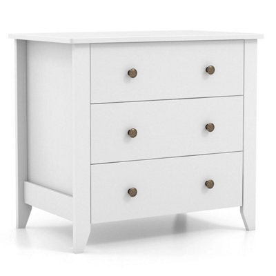 3-Drawer Wooden Dresser Chest Of Drawers With 3 Drawers & Round Metal Knobs - image 1