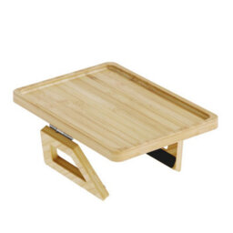 Wood Armrest Organiser Tray Bamboo Wood Chair Settee Couch Sofa Remote Control Holder - thumbnail 4
