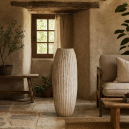 Wyld Haus Wildbloom Tall White Ceramic Fin Vase 70Cm Matt-Glazed Sculptural Design - thumbnail 1