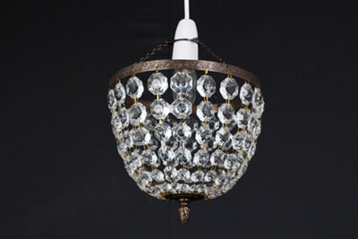 "Luminosa Lighting Luminosa Kiel 8"" Baguette Antique Brass Pendant Ceiling Light"