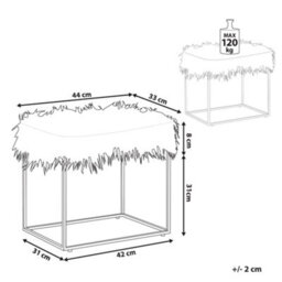 Beliani Faux Fur Footstool White Manhattan - thumbnail 3
