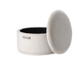 my furniture Aria Storage Ottoman - Chalk - Brass/silver - thumbnail 4