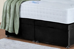 UKBEDFURNITURE Wilton Plush Black End Opening Divan Ottoman Bed With 54 Inch Headboard - thumbnail 4