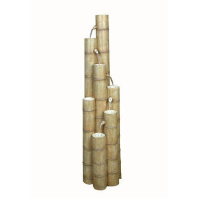Outdoor Living UK Aqua Creations Large Bamboo Poles Solar Water Feature With Protective Cover