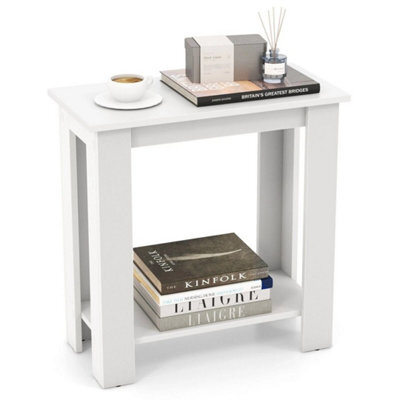 2 Tier End Table Modern Side Table Edside Table W/storage Shelf - image 1