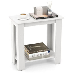 2 Tier End Table Modern Side Table Edside Table W/storage Shelf - thumbnail 1