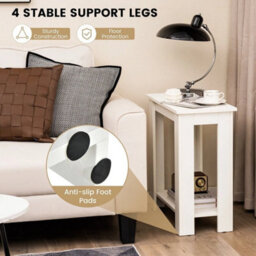 2 Tier End Table Modern Side Table Edside Table W/storage Shelf - thumbnail 6