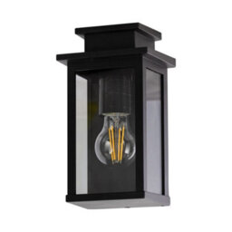 First Choice Lighting Cotswold - Black Traditional Flush Outdoor Wall Lantern Light