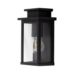 First Choice Lighting Cotswold - Black Traditional Flush Outdoor Wall Lantern Light - thumbnail 2