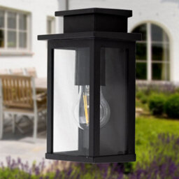 First Choice Lighting Cotswold - Black Traditional Flush Outdoor Wall Lantern Light - thumbnail 4