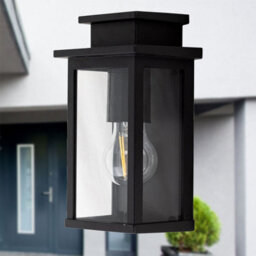 First Choice Lighting Cotswold - Black Traditional Flush Outdoor Wall Lantern Light - thumbnail 5