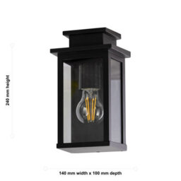 First Choice Lighting Cotswold - Black Traditional Flush Outdoor Wall Lantern Light - thumbnail 6