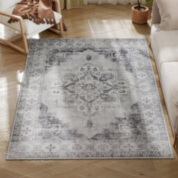 Homcom Flannel Non-Slip Washable Rug For Living Room, 170 X 120 Cm, Grey - thumbnail 2