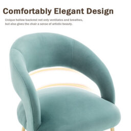 Seynar Velvet Tufted Dining Chairs With Gold Legs Set Of 2, Green, Upholstered For Dining Or Study Room - thumbnail 4