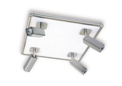 Luminosa Lighting Luminosa Ibiza Ceiling Spotlight 4 Head With Backlit Light 40W Led Square Satin Nickel 4000K, 3000Lm, - image 1