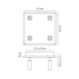 Luminosa Lighting Luminosa Ibiza Ceiling Spotlight 4 Head With Backlit Light 40W Led Square Satin Nickel 4000K, 3000Lm, - thumbnail 2