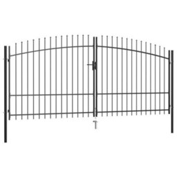 Berkfield Double Door Fence Gate With Spear Top 400X225 Cm - thumbnail 2