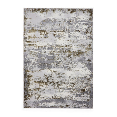 Gold Modern Rug, Abstract Metallic Marble Rug, 11mm Thick Modern Rug, Gold Rug For Bedroom, & Dining Room-160Cm X 230Cm - image 1