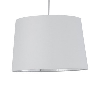 First Choice Lighting Zoey White With Silver Inner 28Cm Easy Fit Pendant Or Lamp Shade - image 1