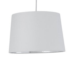 First Choice Lighting Zoey White With Silver Inner 28Cm Easy Fit Pendant Or Lamp Shade - thumbnail 1