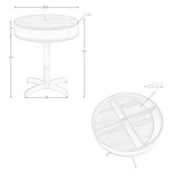 Angel Cerda Elegant Round Corner Table In Leather, Walnut, And Grey Steel - thumbnail 7