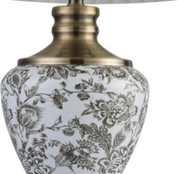 Lighting Supermarket Hepburn Large Ceramic Table Lamp Ivory Pleated Shade Gold Printed Finish 58Cm - thumbnail 4