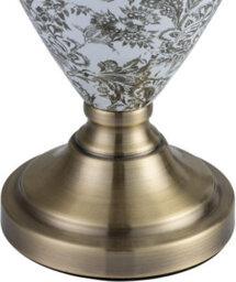 Lighting Supermarket Hepburn Large Ceramic Table Lamp Ivory Pleated Shade Gold Printed Finish 58Cm - thumbnail 5