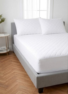 Rapport Home Cotton Percale Fitted Mattress Protector Single White - image 1