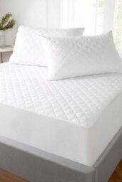 Rapport Home Cotton Percale Fitted Mattress Protector Single White - thumbnail 5