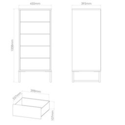 Beijing 5 Drawer Tall Bedside Cabinet In Nebraska Oak (Ready Assembled) - thumbnail 6