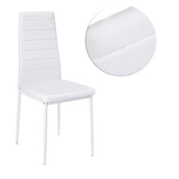 Living And Home Set Of 4 White Dining Chairs Pu Leather Accent Chair Kitchen Chair Set For Dining Room - thumbnail 5