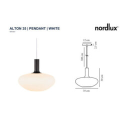 Nordlux Alton Glass Pendant Light Hand Blown White,mains - thumbnail 6