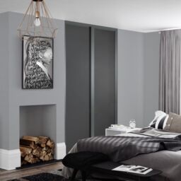 Spacepro Shaker 1 Panel Matt Graphite Sliding Wardrobe Door (H)2220mm (W)914mm - thumbnail 3