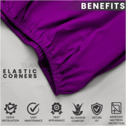 Gc Gaveno Cavailia Percale Deep Fitted Sheet Super King Berry Extra Deep Pocket 16 Inch (40 Cm) - thumbnail 4