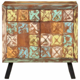 Berkfield Drawer Cabinet Multicolour 70X35X70 Cm Solid Wood Reclaimed - thumbnail 3
