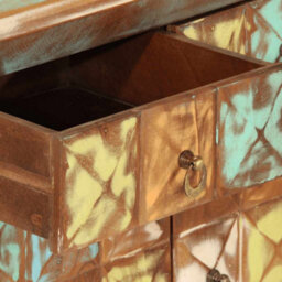 Berkfield Drawer Cabinet Multicolour 70X35X70 Cm Solid Wood Reclaimed - thumbnail 7