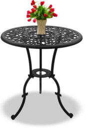 Homeology Bangui Black Garden And Patio Cast Aluminium Bistro Table - thumbnail 2