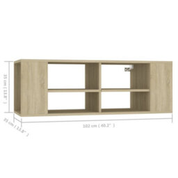Berkfield Practical Wall-Mounted Tv Cabinet Sonoma Oak 102X35X35 Cm Engineered Wood - thumbnail 7