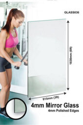 Mirroroutlet Circuitt 4mm Sheet Mirror Glass With Polished Edges 183 X 91Cm (6Ft X 3Ft)