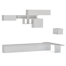 Decorotika Burgos Moduler Modern Tv Unit Wall Mount Customizable Layout High Gloss White - thumbnail 4