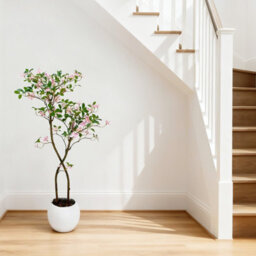 London Boutique 120Cm Artificial Pink Flower Tree, Uv Resistant Faux Floral Plant With Green Foliage, Indoor Outdoor Decor - thumbnail 2