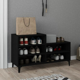 Berkfield Industrial Shoe Cabinet Black 102X36X60 Cm Engineered Wood - thumbnail 2