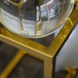 Medium 27Cm Crystal Ball On Gold Metal Frame Home Ornament - thumbnail 4