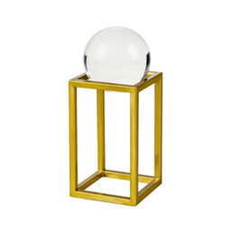 Medium 27Cm Crystal Ball On Gold Metal Frame Home Ornament - thumbnail 1
