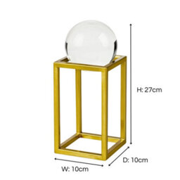 Medium 27Cm Crystal Ball On Gold Metal Frame Home Ornament - thumbnail 6