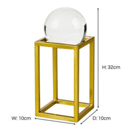 Medium 27Cm Crystal Ball On Gold Metal Frame Home Ornament - thumbnail 3