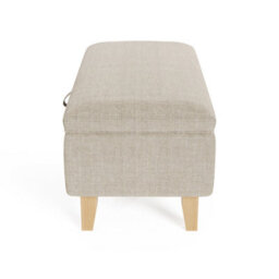 Living And Home Beige Rectangular Linen Upholstered Storage Ottoman Bench Bed End Bench W 710 X D 370 X H 340 mm - thumbnail 3