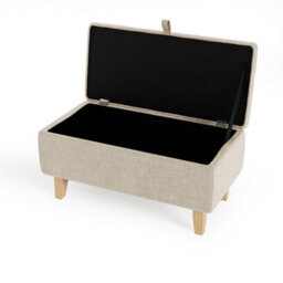 Living And Home Beige Rectangular Linen Upholstered Storage Ottoman Bench Bed End Bench W 710 X D 370 X H 340 mm - thumbnail 6