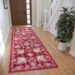 The Rugs Orient Rug Caracci Vintage Floral Design Low Pile Living Room In Red - thumbnail 9