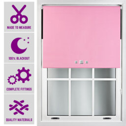 Furnished Triple Square Eyelet Blackout Blind Free Cut Service - Pink (W)120Cm X (L)165Cm
